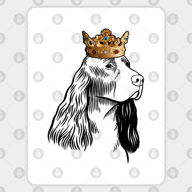 English Springer Spaniel Dog King Queen Wearing Crown Sticker by millersye